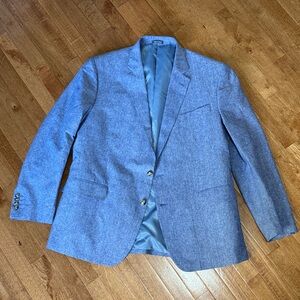 Classic Fit Light Blue Chambray Men's Stafford Blazer 46R